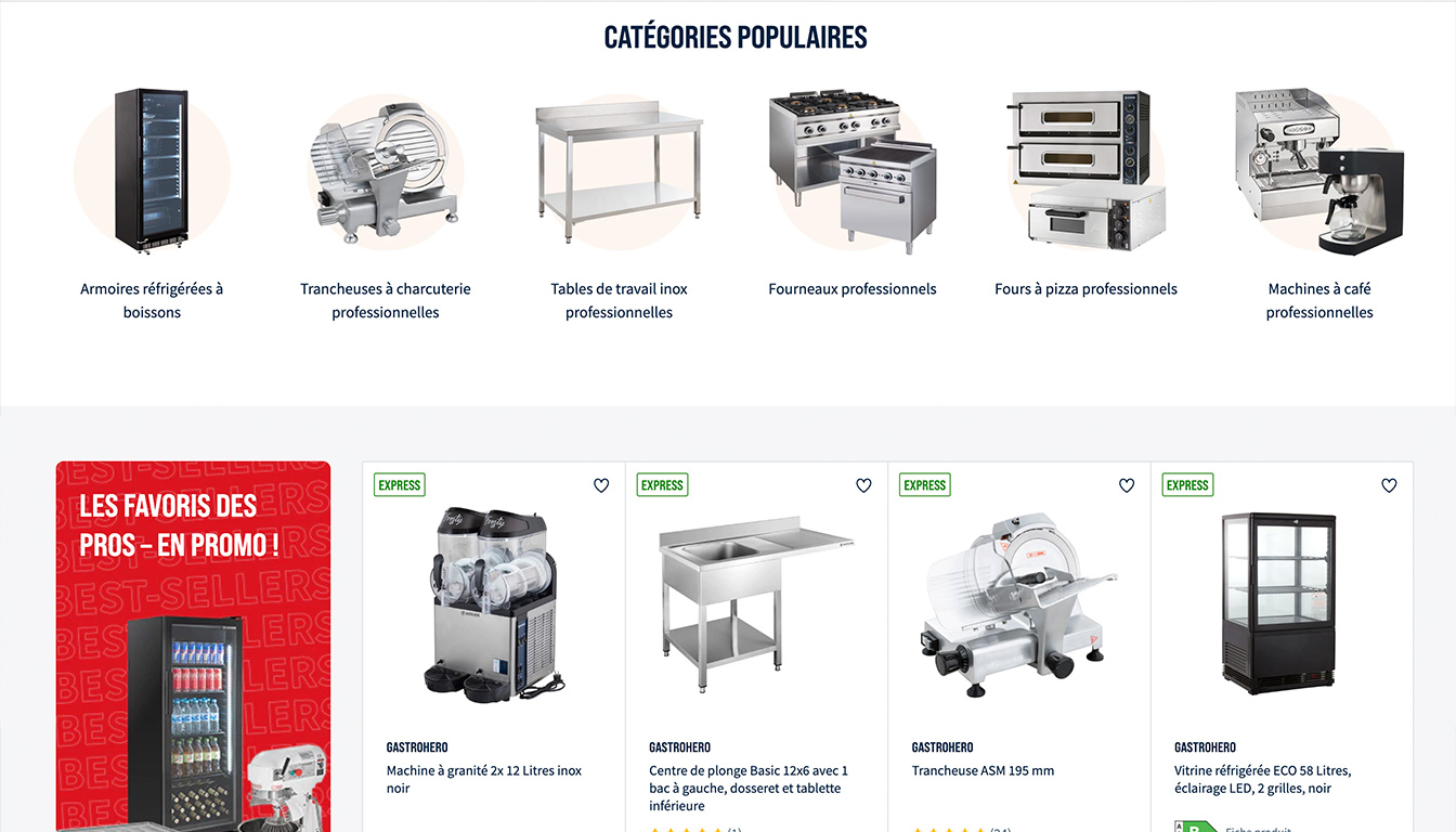 découvrez gastro hero : avis clients, contact facile et large choix de matériel de cuisine professionnelle pour équiper votre établissement.