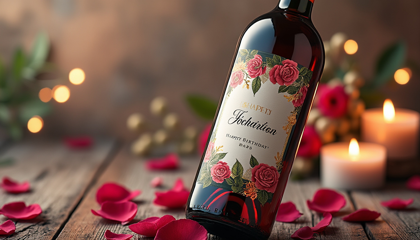 offrez une bouteille de vin personnalisée pour un anniversaire, une idée cadeau originale et unique qui ravira les amateurs de vin et rendra ce moment inoubliable.