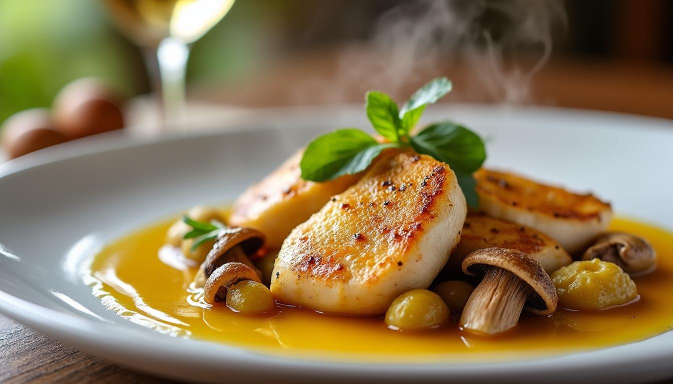 découvrez la recette du poulet au vin jaune façon cyril lignac, avec ses astuces pour réussir ce plat savoureux et une délicieuse variante aux morilles.