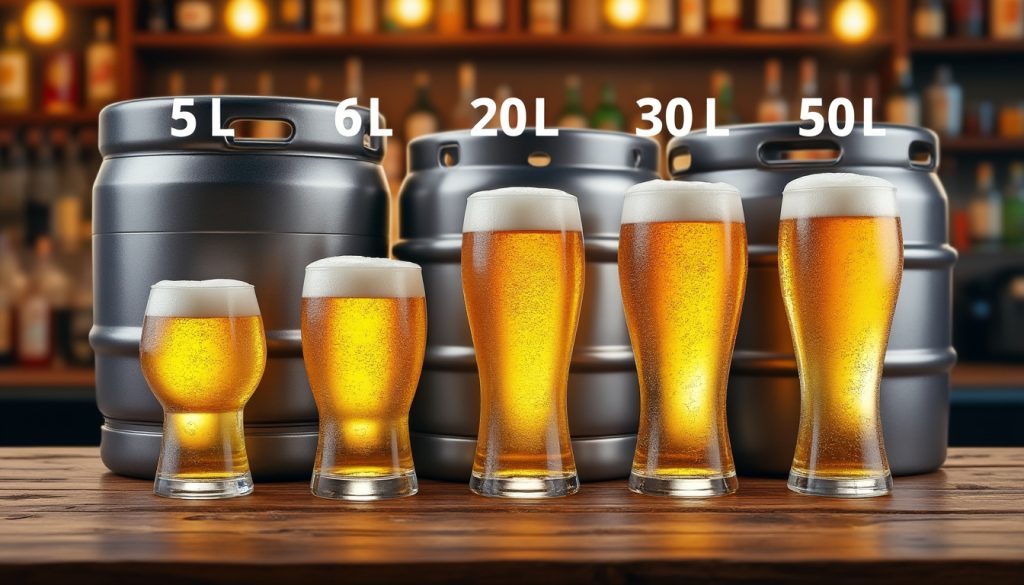 découvrez combien de bières vous pouvez servir avec des fûts de différentes capacités : 5l, 6l, 20l, 30l et 50l. calculez facilement la quantité parfaite pour vos événements.