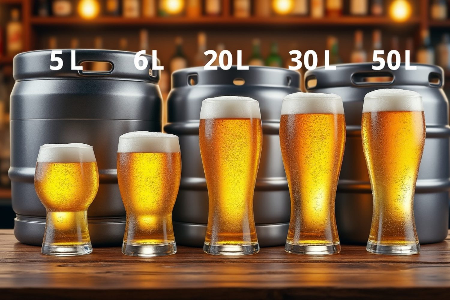 Combien de bières dans un fût : calculs pour les fûts de 5L, 6L, 20L, 30L et 50L