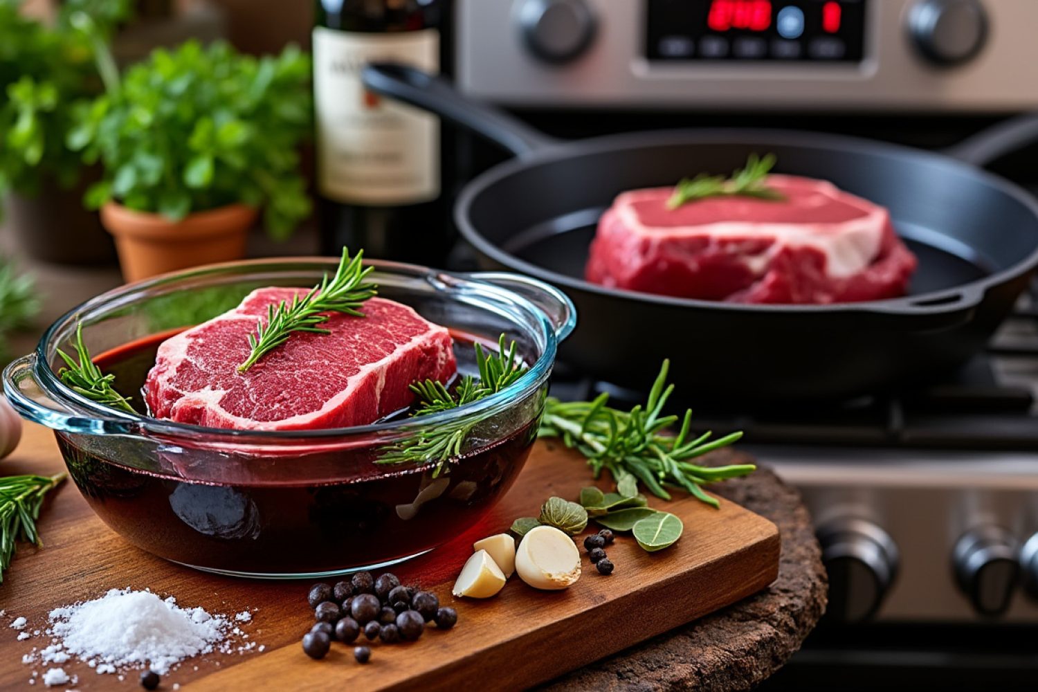 Cuisson du rôti de cerf mariné au vin rouge : méthode, astuces et temps de cuisson parfait